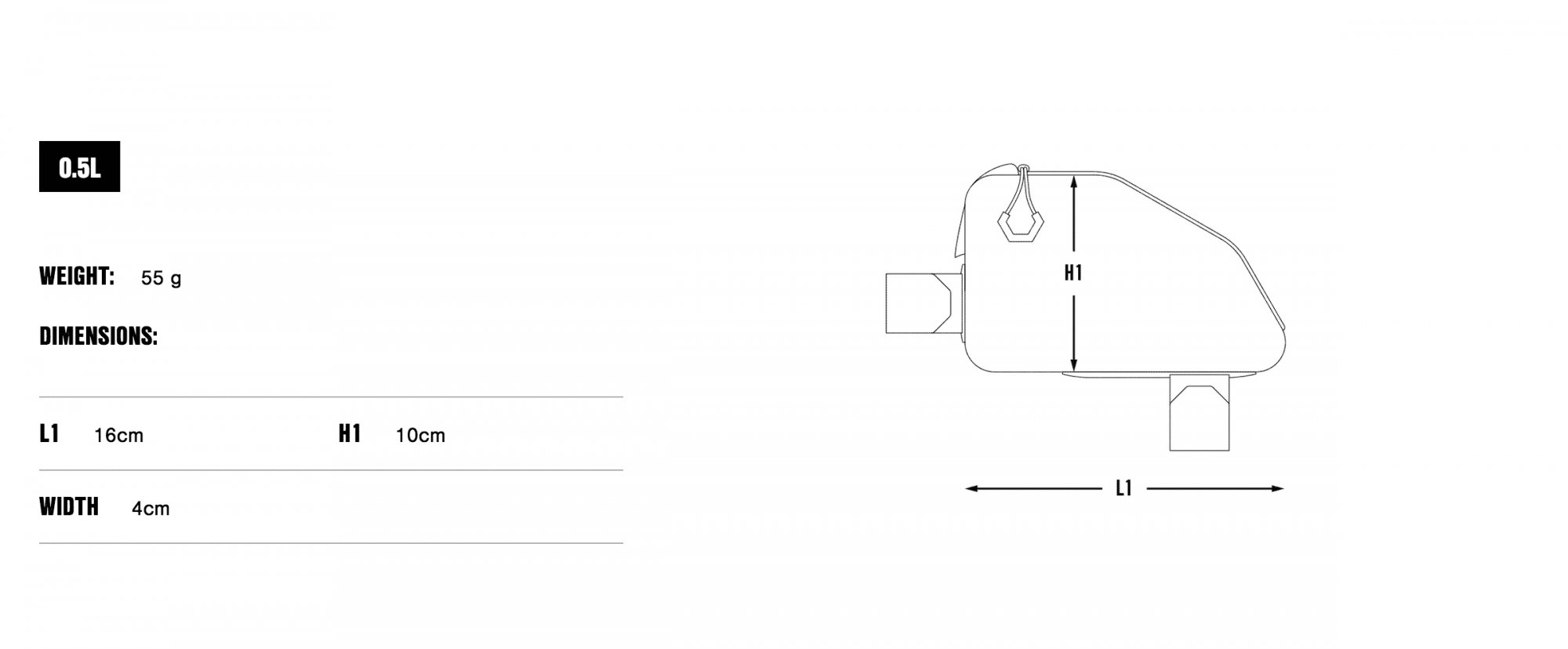 Apidura 2022 - Expedition TT bag 0.5L specs