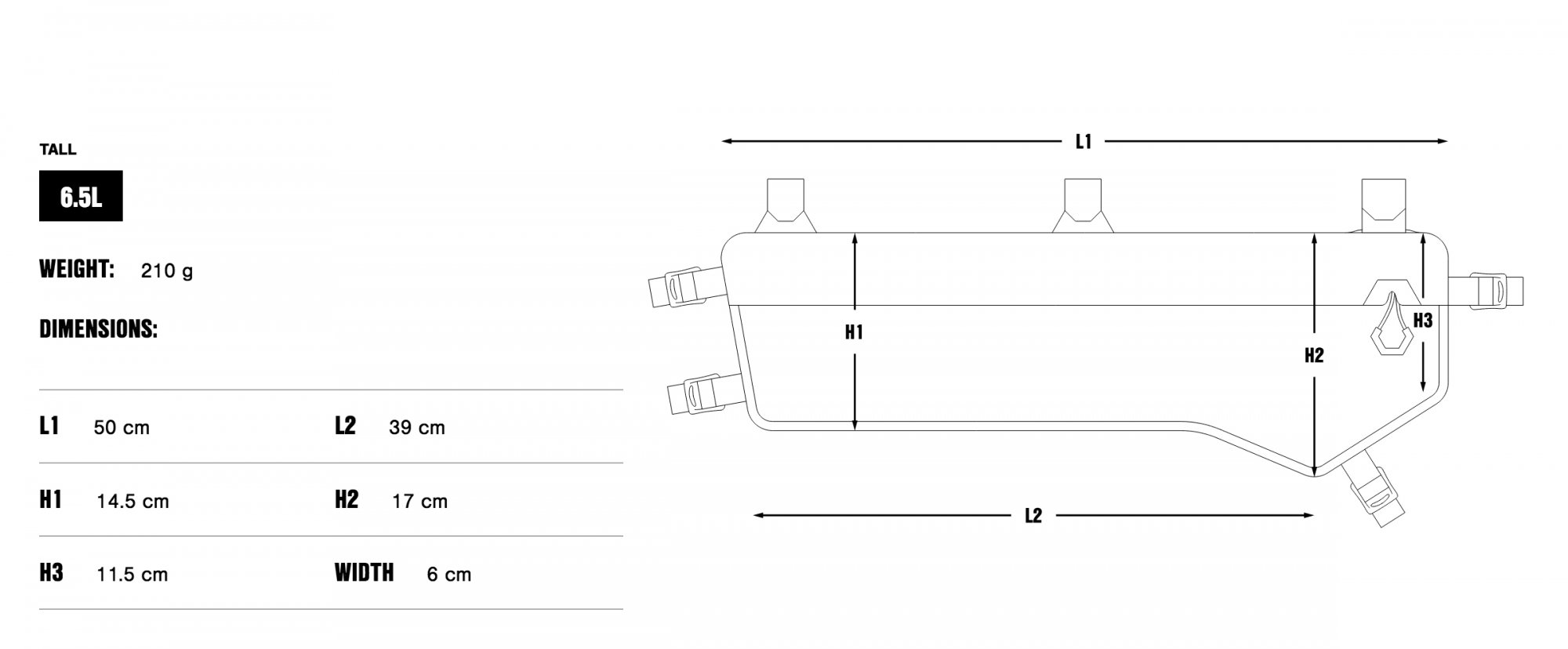 Apidura 2022 Tall Frame Pack specs 6.5L