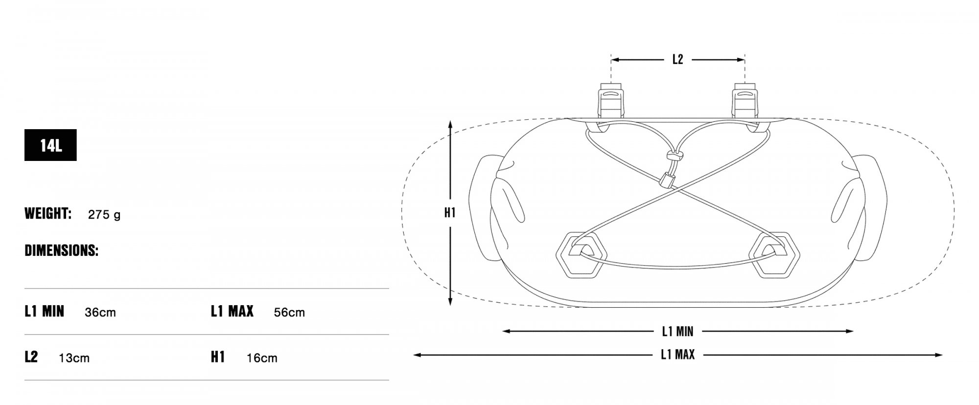 Apidura 2022 Expedition Handlebar Bag 14L dims