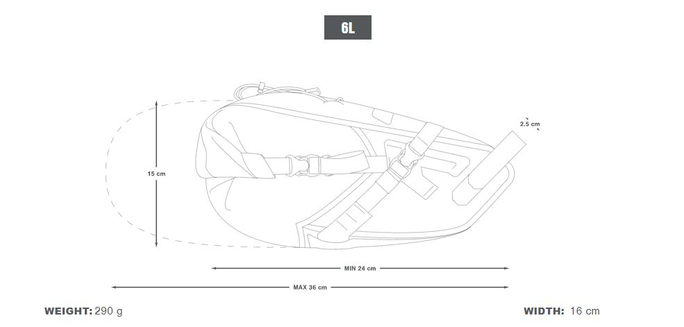 Apidura 2022 Backcountry saddle pack 6 dims