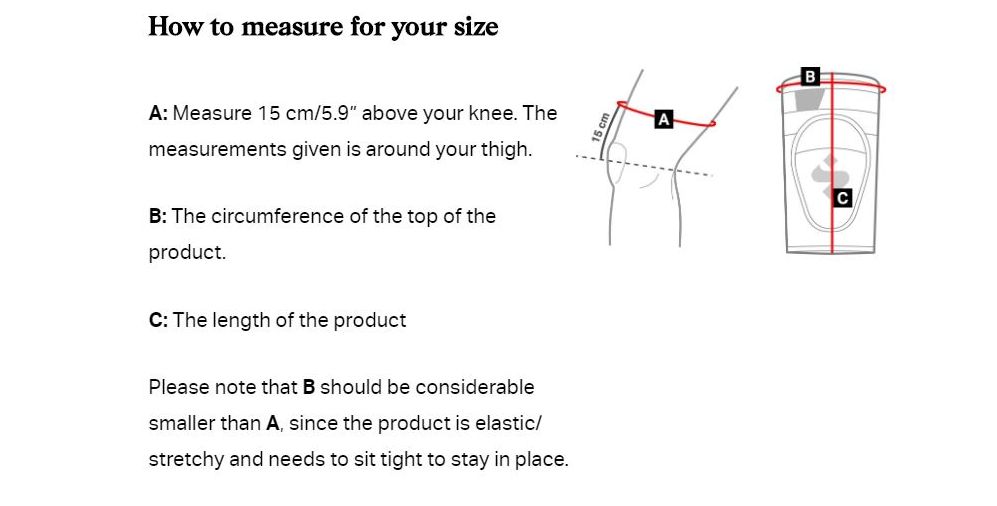 2023 Sweet Knee Pads Sizing - Graphic