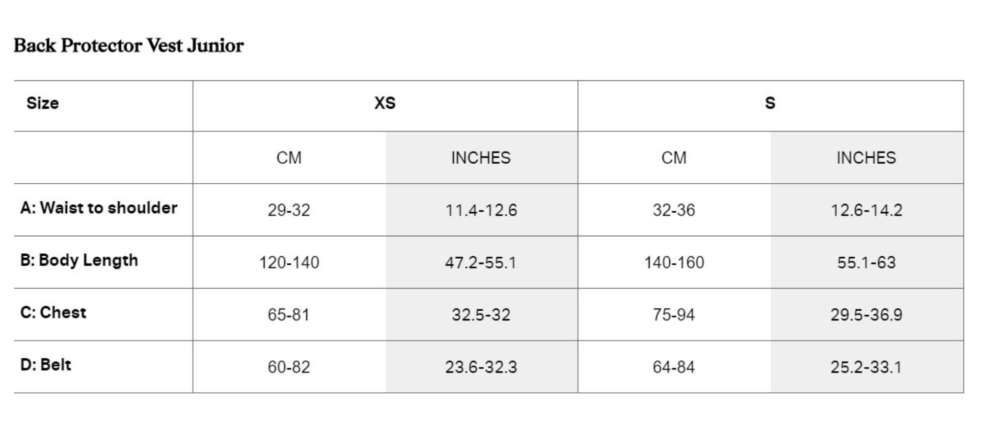 2023 SWEET SNOW VEST SIZING JUNIOR