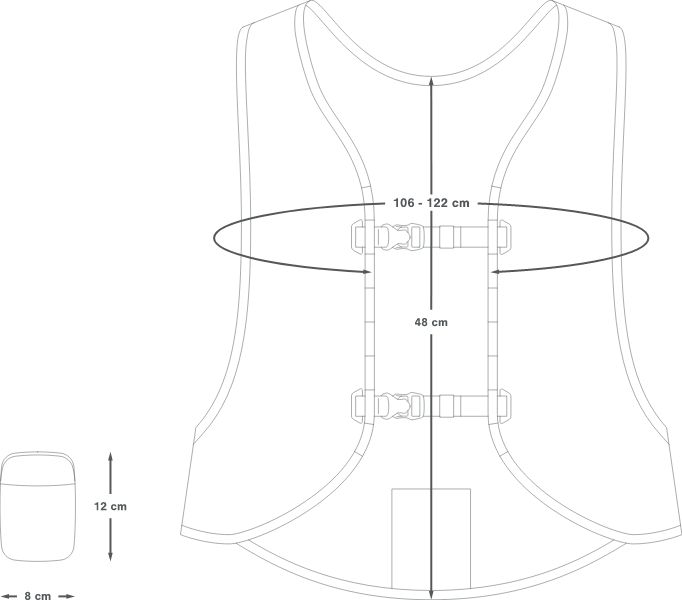 2023 APIDURA PACKABLE VEST MEASUREMENTS LXL