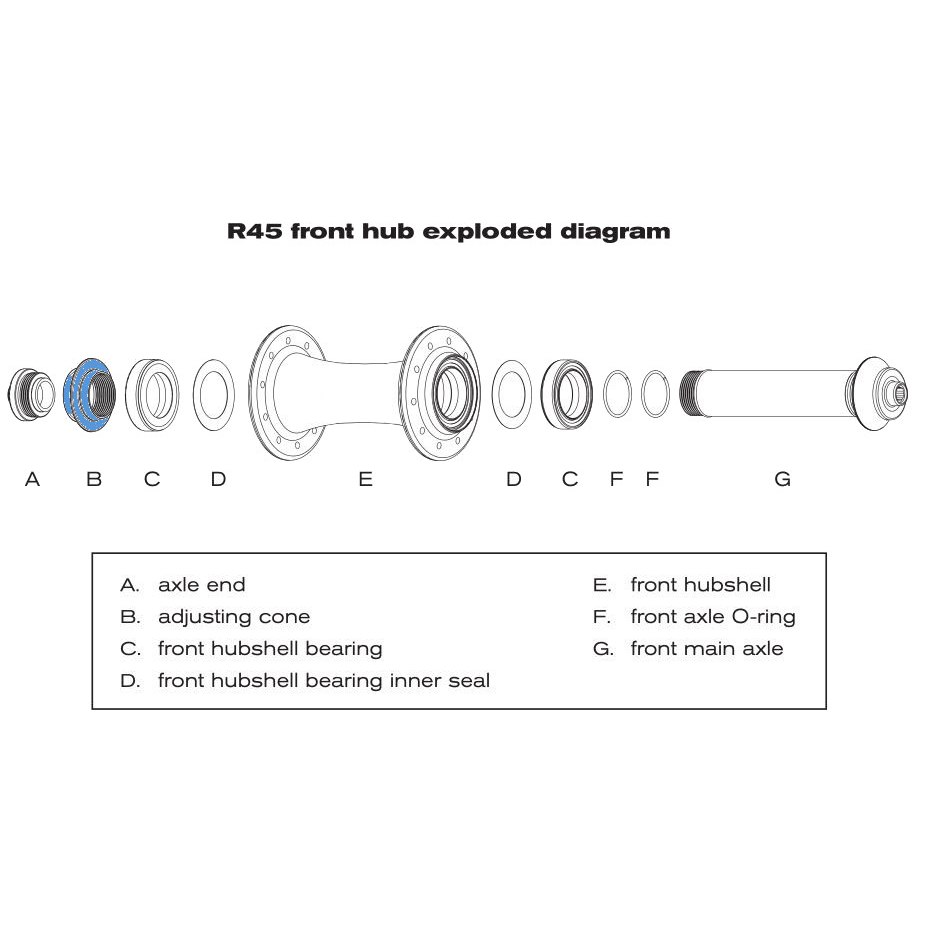 Chris King R45 Front Exploded Diagram