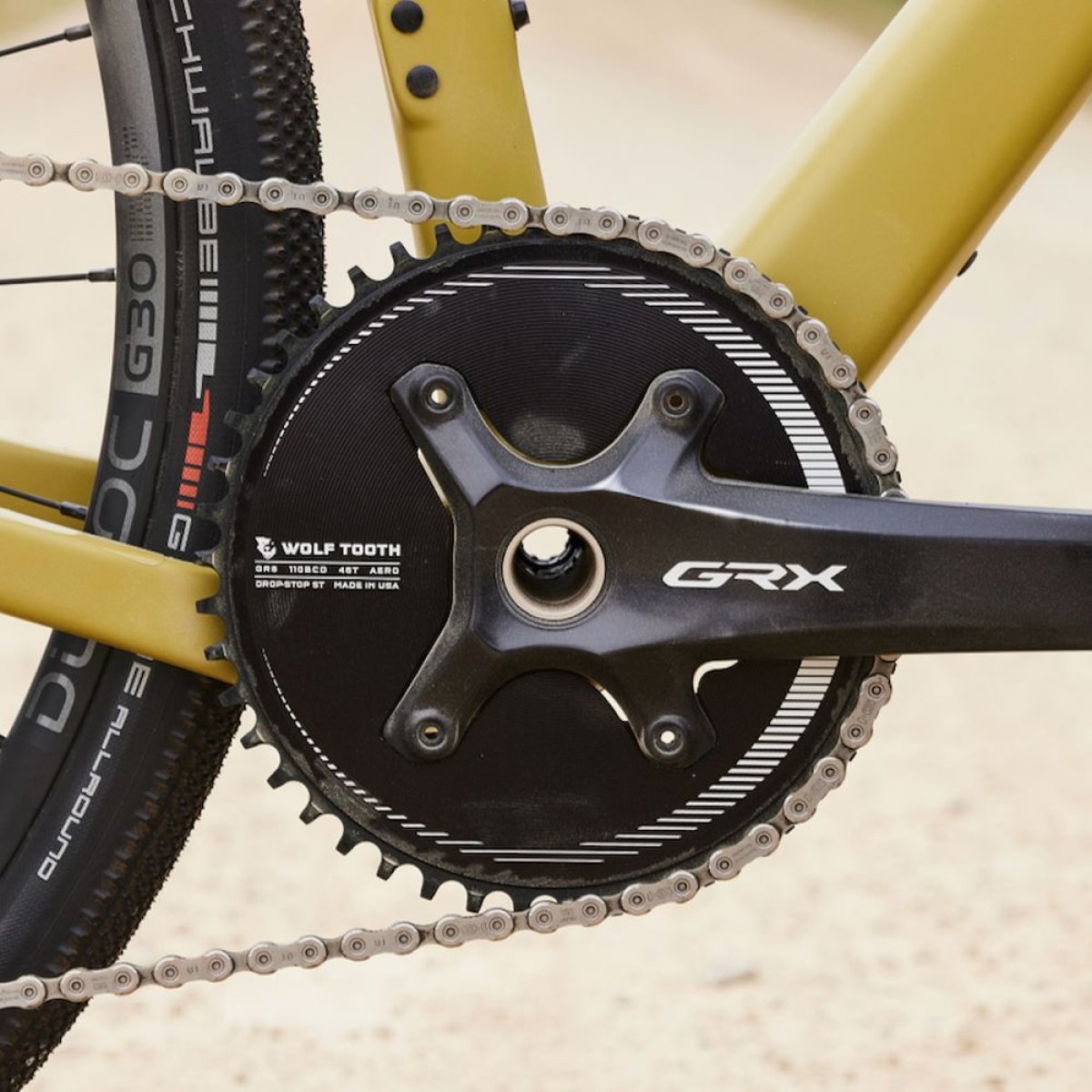 Wolf Tooth Drop Stop GRX Aero Chainrings | Wide Open | Shop Now